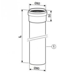Удлинительный элемент DN80 L=1000,Bosch. Код: 7736995101