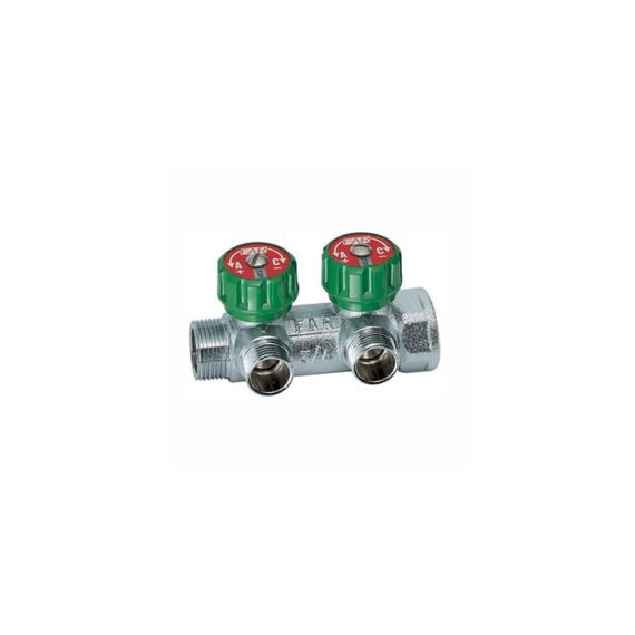 Коллектор с регулирующими вентилями FAR 2 вых. 3/4” × 1/2”