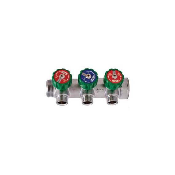 Коллектор с регулирующими вентилями FAR 4 вых. 1” × 1/2”