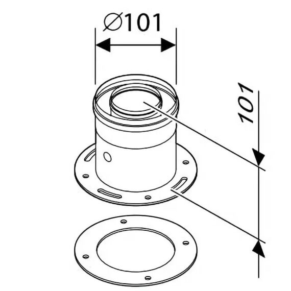 Вертикальное подключение к котлу DN60/100 Bosch