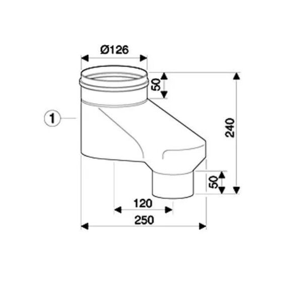 Вертикальный адаптер DN80/80 на DN80/125,Bosch
