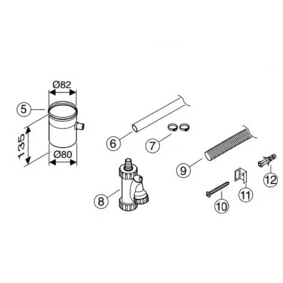 Элемент для отвода конденсата DN80,Bosch. Код: 7736995103