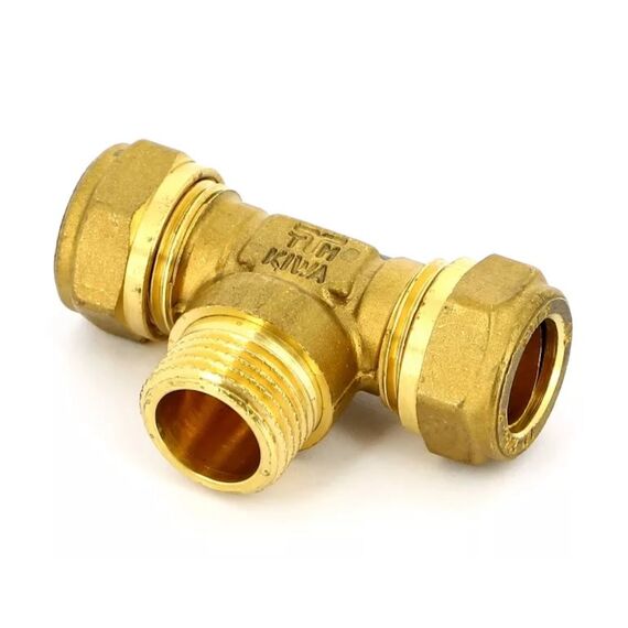 Тройник обжимной с наружной резьбой 15 x 1/2" x 15, фото 
