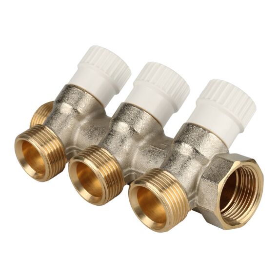 Коллектор STOUT распределительный 3/4", 3 отвода 3/4"ЕК