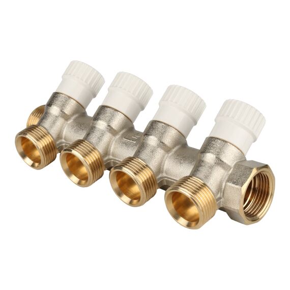 Коллектор распределительный 3/4", 4 отвода 3/4"ЕК
