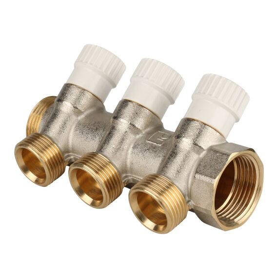 Коллектор STOUT распределительный 1", 3 отвода 3/4"ЕК