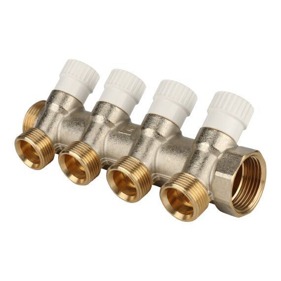 Коллектор STOUT распределительный 1", 4 отвода 3/4"ЕК