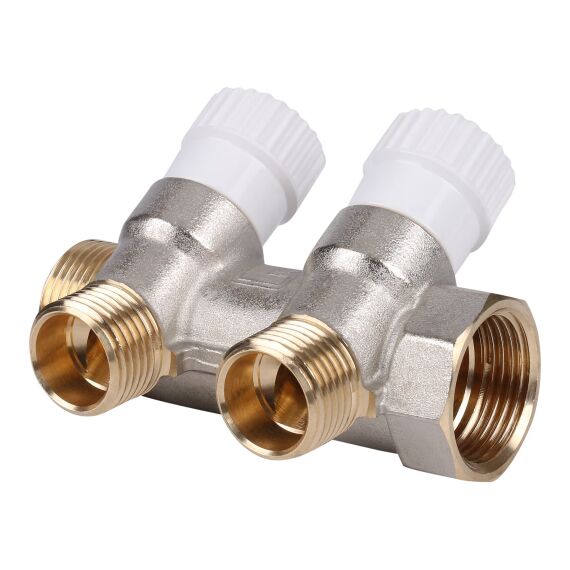 Коллектор STOUT распределительный 3/4", 2 отвода 1/2"