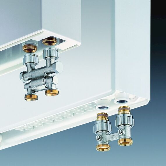 Multiflex F ZB-запорно-присоед.
1/2"НРx3/4"НР, из латуни, никелир.