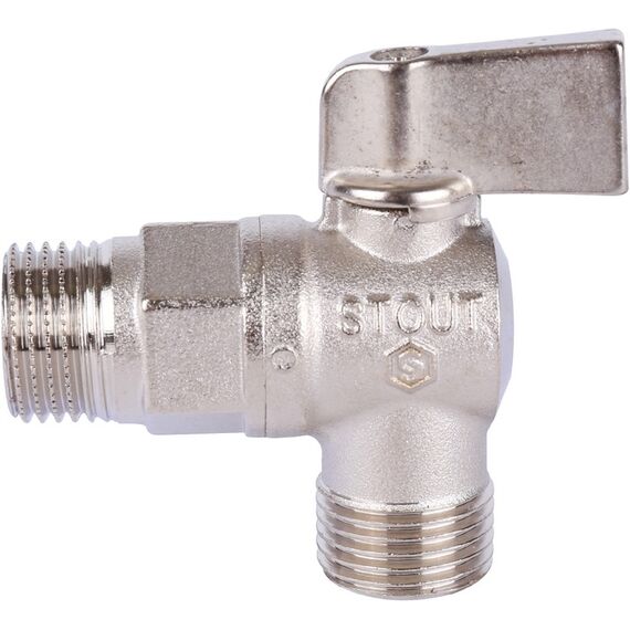 Кран шаровой угловой Stout 1/2", фото , изображение 2