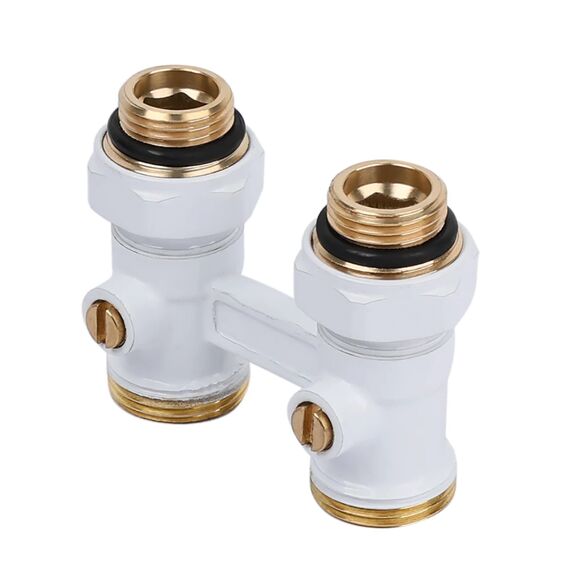 Узел нижнего подключения TIM ПРЯМОЙ 1/2"x3/4" белый, Мультифлекс: Прямой белый, фото 